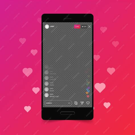 라이브 스트림 인스 타 그램 인터페이스 | 무료 벡터