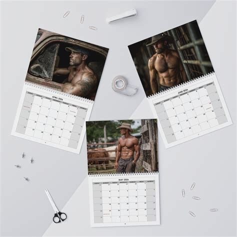 gay wall calendar christmas gag gift shirtless cowboys themed wall