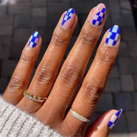 41 Checkerboard Nail Ideas You'll Want to Copy Stat