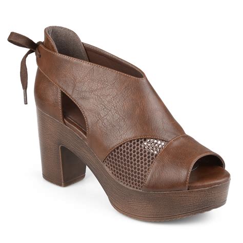 Women's Faux Leather Tie Back Open Toe Platform Clogs - Walmart.com