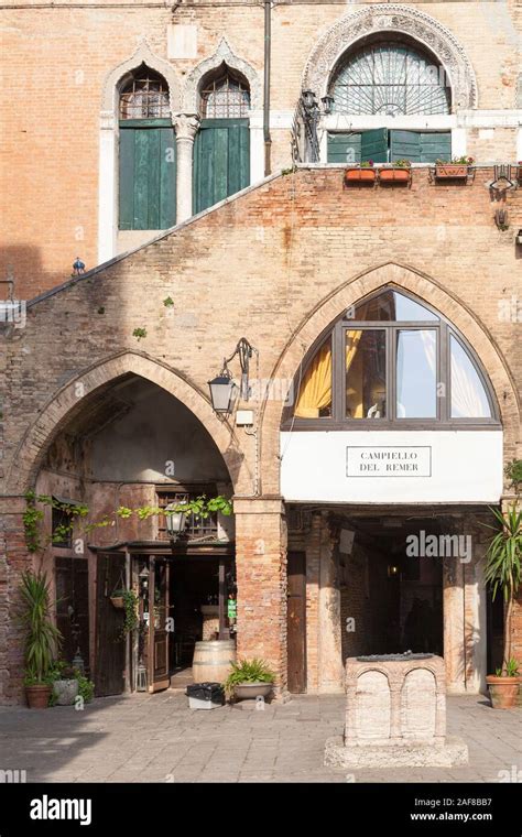 Entrance to the Taverna al Remer, a popular tourist restaurant in ...