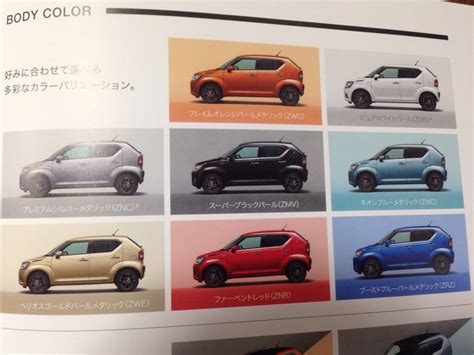 Suzuki Ignis brochure scans color options surface