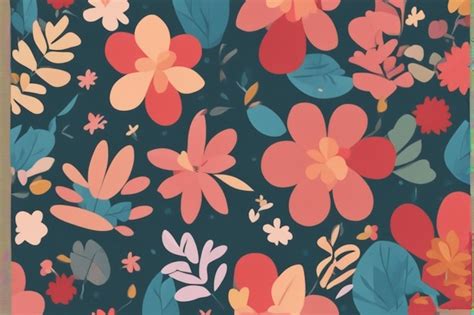 Premium AI Image | a floral pattern with a background of flowers Cute ...