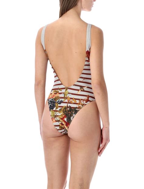 Jean Paul Gaultier Mariniere Grape One-Piece Swimsuit - Light Blue