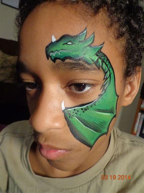easy dragon face paint 5