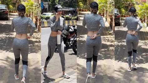 oops moment malaika arora adjusts  loose yoga pants  viral video