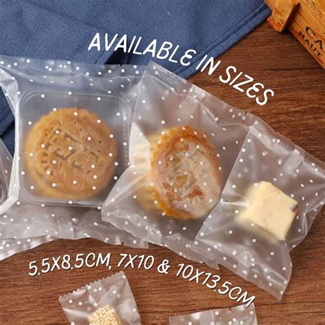 pcs dotted  cm  cm  cm frosted clear cookie bag