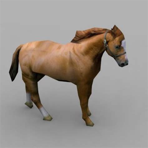 3d low-poly horse model