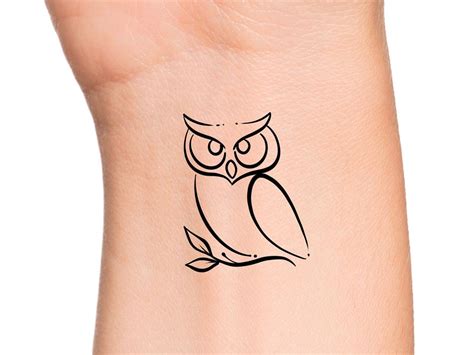 Cute Owl Temporary Tattoo - Etsy