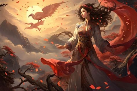 Premium Photo | Fantasy illustration of a beautiful woman in a fantasy ...