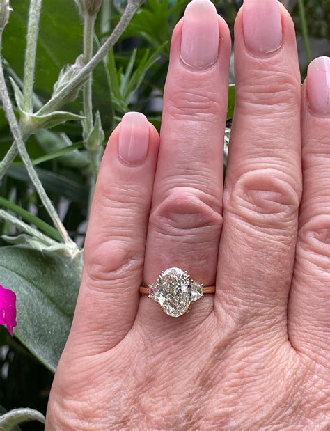 Stunning GIA 3.50ct Vintage OVAL DIAMOND Engagement Wedding 3 stone