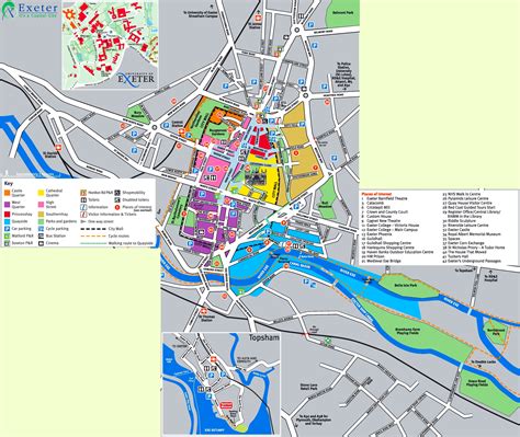 Exeter tourist map - Ontheworldmap.com