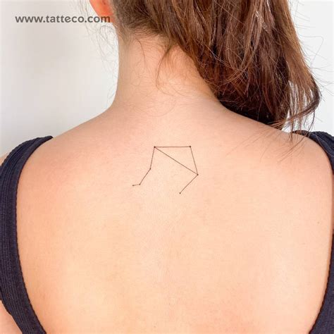 Libra constellation temporary tattoo located on the