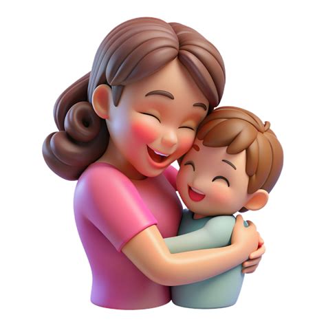madre abrazando su niño 3d Arte 46788732 PNG