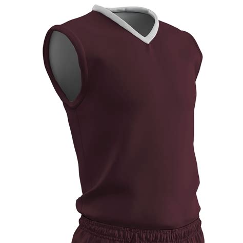 Clutch Reversible Basketball Jersey, Adult Small, Maroon and White