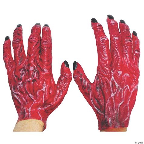 Adults Red Latex Devil Hands Costume Accessory | Oriental Trading