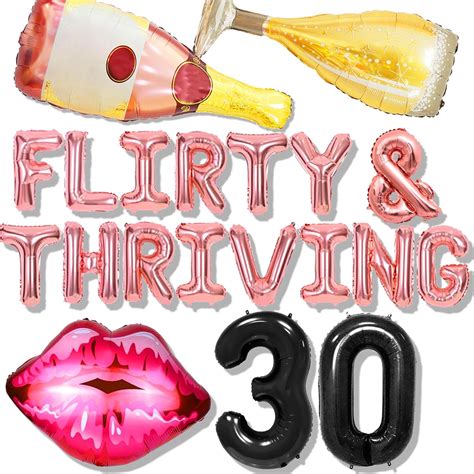 Amazon.com: LaVenty 30 Flirty & Thriving Birthday Decoration 30 Flirty