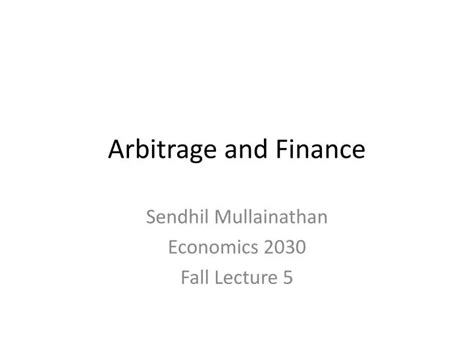 arbitrage  finance powerpoint    id