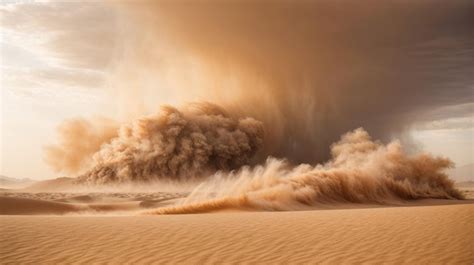 Premium AI Image | Surviving and Thriving in a Dramatic Desert Storm