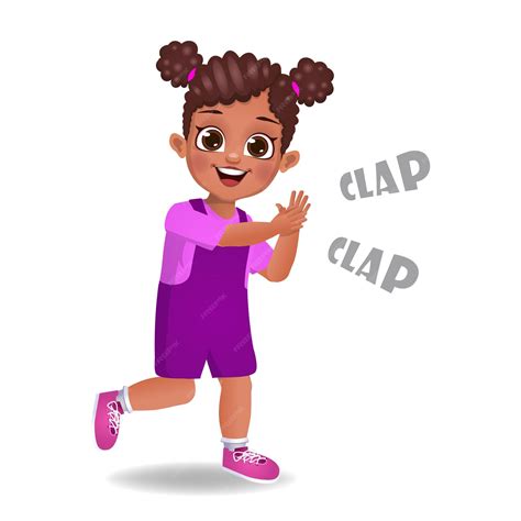 Premium Vector | African girl kid clapping
