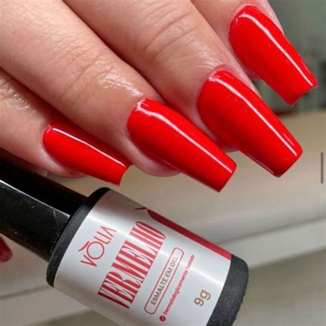 Esmalte Em Gel Vermelho - Esmalte em Gel Vermelho 9gr Volia