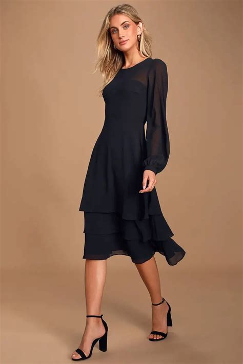 transform  black midi dress   formal outfit shunvogue