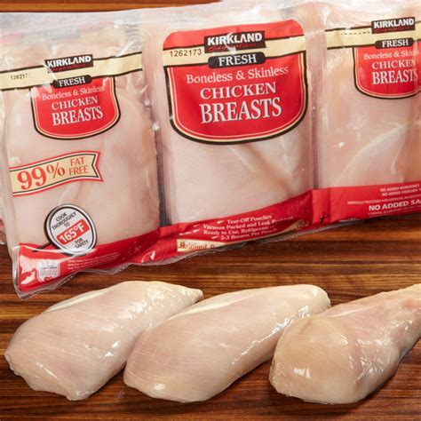 kirkland signature fresh boneless skinless chicken breasts  lb avg wt