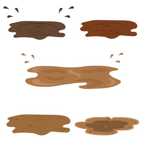 muddy puddles set  vector art  vecteezy