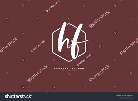 hf logo initial lettering stock vector royalty
