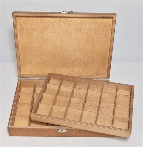 collection storage box  compartment box light brown collection