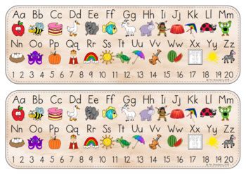 Natural Theme Alphabet Desk Strips by Mrs Strawberry | TpT