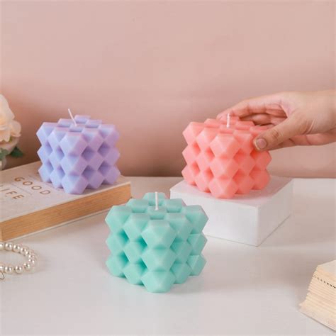 geometric wax candle