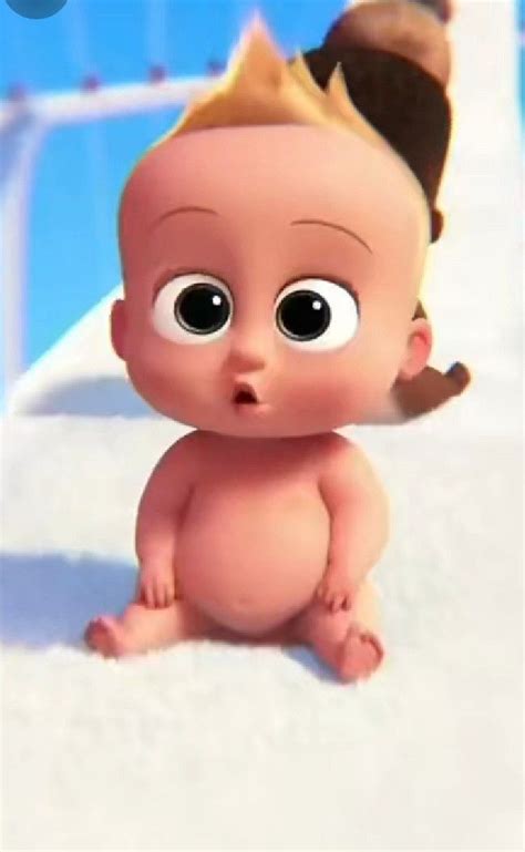 an animated baby sitting in the snow with big eyes and a crown on his head