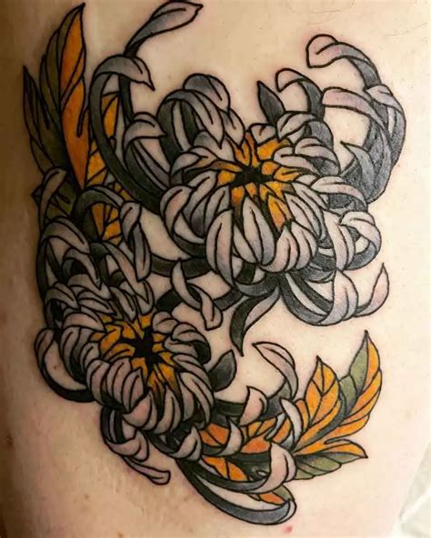 25 November Birth Flower Tattoos - Chrysanthemum Inspirations