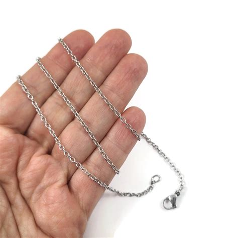 Surgical steel chain necklace, Hypoallergenic, Waterproof Tarnish-Free