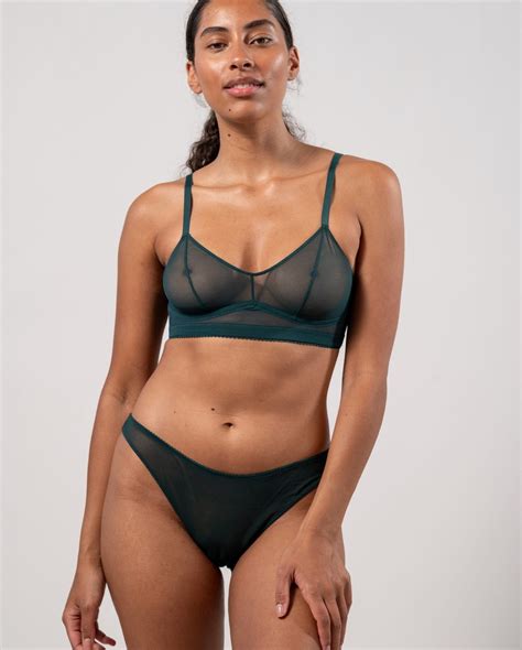 Mesh Bikini Briefs Pine Green | Understatement