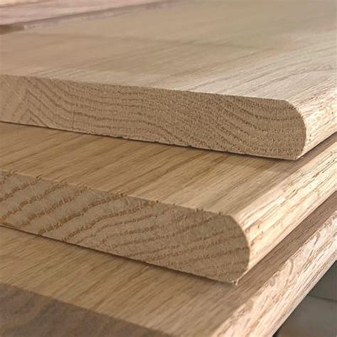 48" Unfinished Stair Tread - White Oak with Single Return