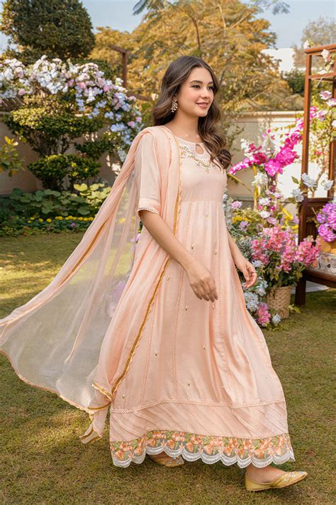 fatima khan  sellers  peach pink hoorain designer wear