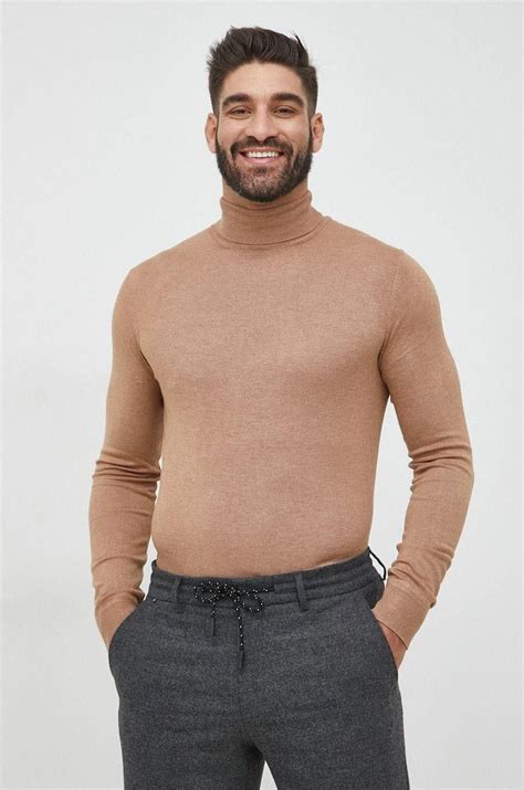Scotch Soda Sweter Męski Kolor Beżowy Lekki Z Golferm - Ceny i opinie ...