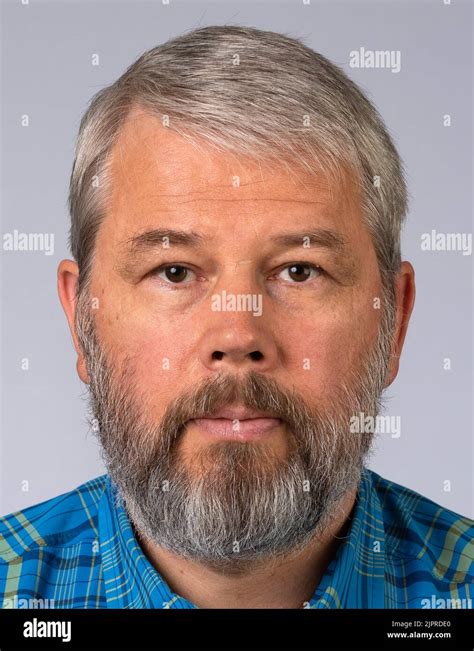 Man 55 years, biometric passport photo Stock Photo - Alamy