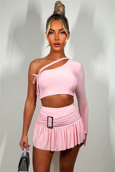 skort   shoulder crop top set summer holiday festival outfit
