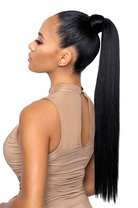 shayna wrap  ponytail  black fashion nova peinados