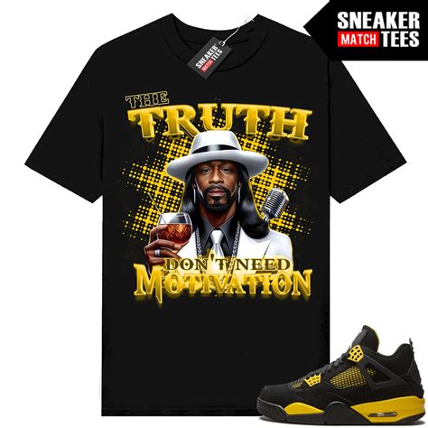 Jordan 4 Thunder T-shirt Black Katt Williams The Truth