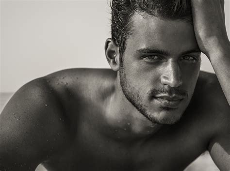 sexy closeup portrait  handsome topless male model  beauti