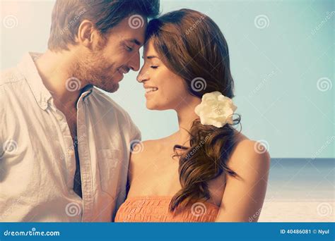 Young Married Couple Having a Romantic Moment Stock Image - Image of ...