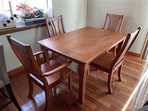 custom cherry stained cherry table   chairs anderson woodworking