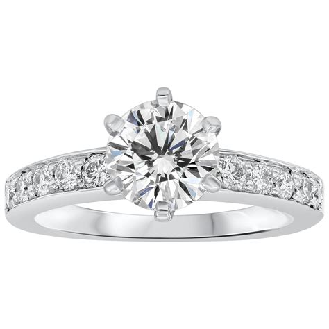 Tiffany and Co. Platinum Six Prong Round Solitaire Engagement Ring 1.00