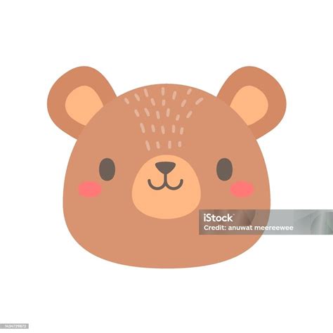 vektor beruang wajah binatang  lucu desain  anakanak ilustrasi