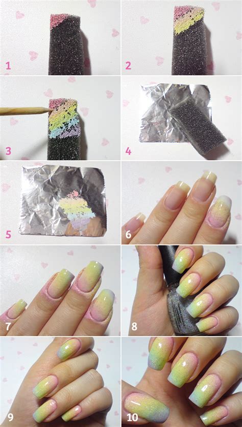 Unhas Degradê Com Esponja - Unhas Decoradas Degrade Com Esponja Passo A Passo - Unhas De Decoradas