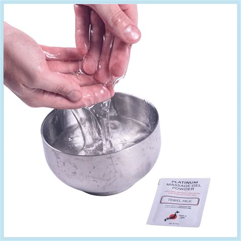 Platinum Nuru Massage Gel Powder Set | 5 x 5g Sachets | 16 fl oz Bowl